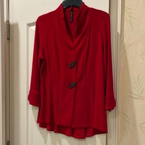 Connie Ruby Red Button Down Shirt